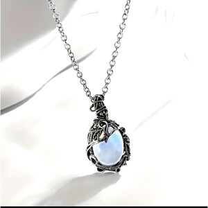 Unique Boho Chic Mosaic Moonstone Pendant Necklace
